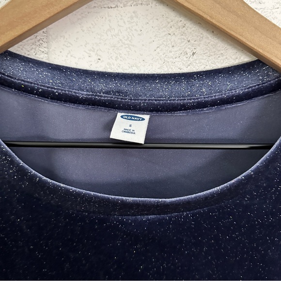 OLD NAVY Blue Sparkle Velvet Ruffle Sleeve Top - Picture 7 of 9